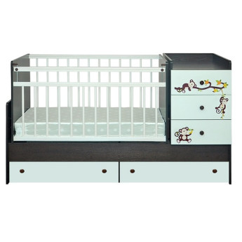 Кровать-трансформер Джунгли с маятником