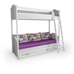 Кровать двухъярусная универсальная Классика с лестницей
