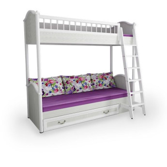 Кровать двухъярусная универсальная Классика с лестницей