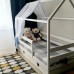 Кровать-Домик Белый с ящиками на фасадах Сердечки