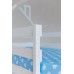Двухъярусная кровать Домик Белый с ящиками на фасадах Сердечки