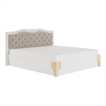 Кровать Элен модуль 2 с мягкой спинкой Перламутр/Дуб фактурный с подъемным механизмом Кровать Элен модуль 2 с мягкой спинкой Перламутр/Дуб фактурный с подъемным механизмом