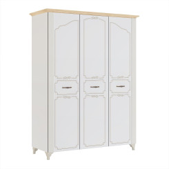 Шкаф трехдверный Элен Перламутр/Дуб фактурный