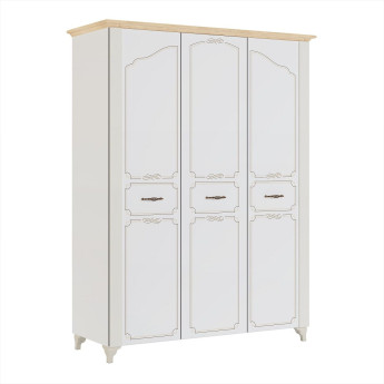 Шкаф трехдверный Элен Перламутр/Дуб фактурный Шкаф трехдверный Элен Перламутр/Дуб фактурный