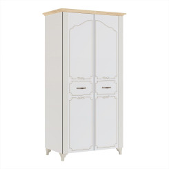 Шкаф двухдверный Элен Перламутр/Дуб фактурный