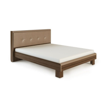 Кровать Оливия модуль 2 с мягкой спинкой Дезира темный/Мокко Кровать Оливия модуль 2 с мягкой спинкой Дезира темный/Мокко