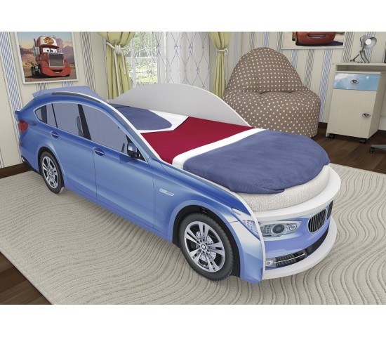 Кровать машина КР-603 синяя 