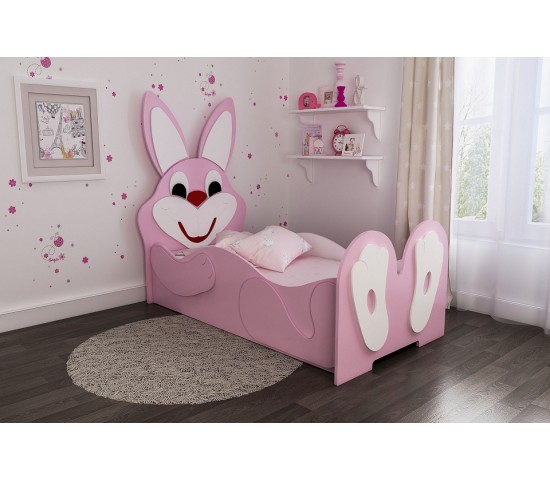 Детская кровать Зайка розовый