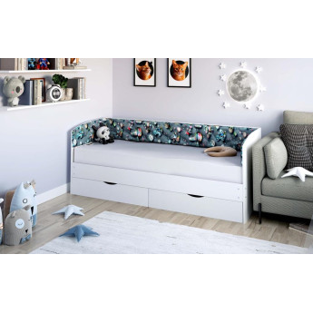 Детская кровать Софа-6 с тканевой обивкой Детская кровать Софа-6 с тканевой обивкой