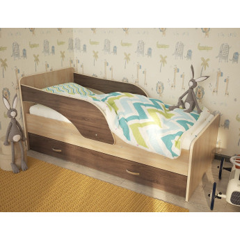 Детская кровать Максимка дуб сонома светлый/дуб сонома темный