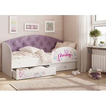 Детская кровать Эльза белый/фиолетовый Детская кровать Эльза белый/фиолетовый