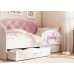 Детская кровать Эльза белый/розовый