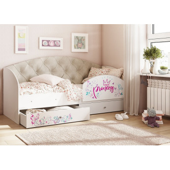 Детская кровать Эльза белый/бежевый