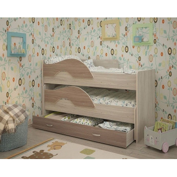 Детская выкатная кровать Радуга 1600 ясень шимо светлый/ясень шимо темный Детская выкатная кровать Радуга 1600 ясень шимо светлый/ясень шимо темный