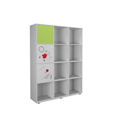 Стеллаж Симба 12 c фотопечатью Белый/Лайм Стеллаж Симба 12 c фотопечатью Белый/Лайм