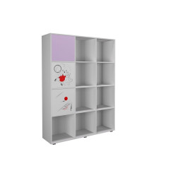 Стеллаж Симба 12 c фотопечатью Белый/Ирис Стеллаж Симба 12 c фотопечатью Белый/Ирис