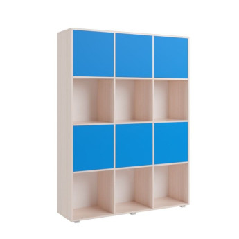 Стеллаж ДМ 12 млечный дуб/голубой