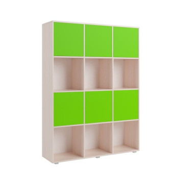 Стеллаж ДМ 12 млечный дуб/салатовый