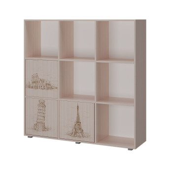 Стеллаж ДМ 9 c фотопечатью Млечный дуб