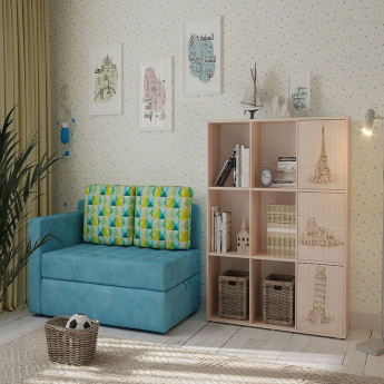 Стеллаж ДМ 9 c фотопечатью Млечный дуб