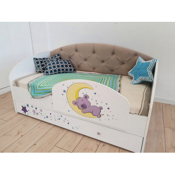 Детская кровать Звездочка белый/бежевый