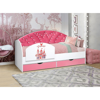 Детская кровать с мягкой спинкой Корона №1 без бортика Детская кровать с мягкой спинкой Корона №1 без бортика