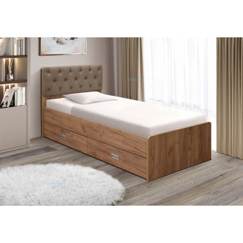 Детская кровать одинарная 7 с мягкой спинкой с ящиками Детская кровать одинарная 7 с мягкой спинкой с ящиками