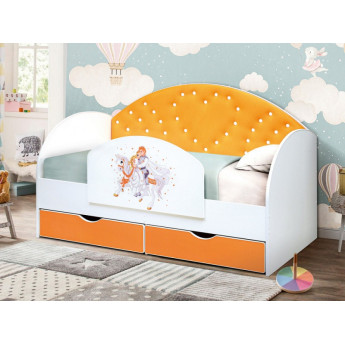 Детская кровать с мягкой спинкой Сердце №3 без бортика Детская кровать с мягкой спинкой Сердце №3 без бортика