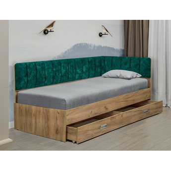 Детская кровать Софа-15 угловая с мягкой спинкой правая Детская кровать Софа-15 угловая с мягкой спинкой правая