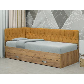 Детская кровать Софа-16 угловая с мягкой спинкой левая Детская кровать Софа-16 угловая с мягкой спинкой левая