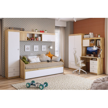 Модульная детская Форсаж дуб крафт золотой/белый