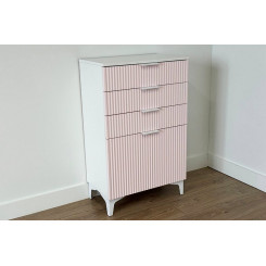 Комод Зефир белое дерево/пудра розовая (эмаль) 