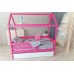 Кровать-Домик Розовый с ящиком  белым Береза