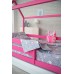 Кровать-Домик Розовый с ящиком  белым Береза
