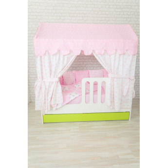 Кровать-Домик Белый с ящиком Лайм