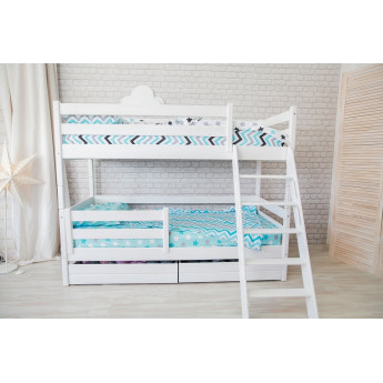 Двухъярусная кровать Сонечка с наклонной лестницей с ящиками