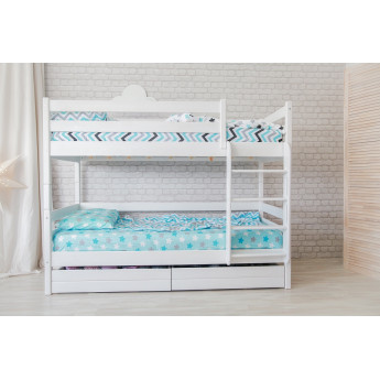 Двухъярусная кровать Сонечка с прямой лестницей с ящиками Двухъярусная кровать Сонечка с прямой лестницей с ящиками