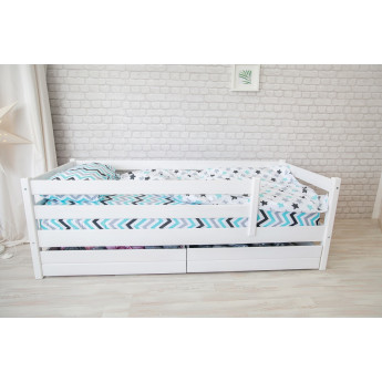 Кровать одноярусная Сонечка с задним и средним бортиком и с ящиками Кровать одноярусная Сонечка с задним и средним бортиком и с ящиками