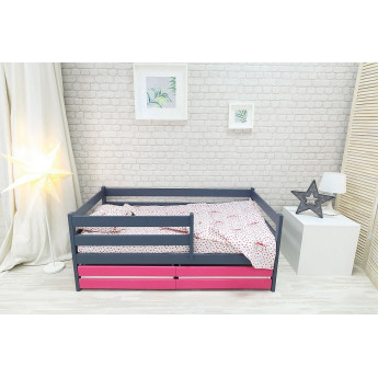 Кровать манеж Эко массив березы Графит без ящиков Кровать манеж Эко массив березы Графит без ящиков