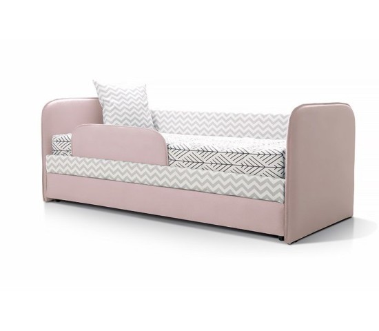 Кровать Иви, Class розовый/принт зиг-заг-нордик серый