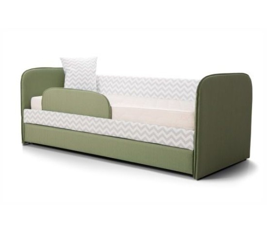 Кровать Иви, Class зеленый/принт зиг-заг-нордик серый