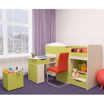 Детская кровать Фея Дуб молочный/Лайм