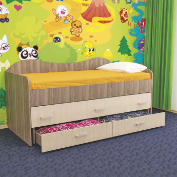 Детская кровать двухместная Нимфа ясень шимо темный/ясень шимо светлый Детская кровать двухместная Нимфа ясень шимо темный/ясень шимо светлый