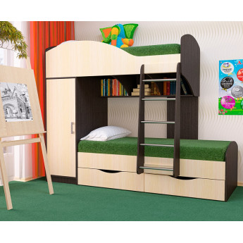 Двухъярусная кровать Жемчужина  Венге/Дуб молочный