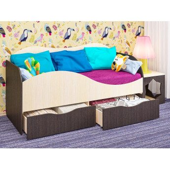 Детская кровать Кроха Дуб молочный/Венге