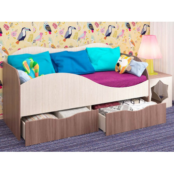 Детская кровать Кроха Ясень шимо темный/Ясень шимо светлый