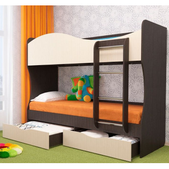 Двухъярусная кровать Кузя Венге/Дуб молочный