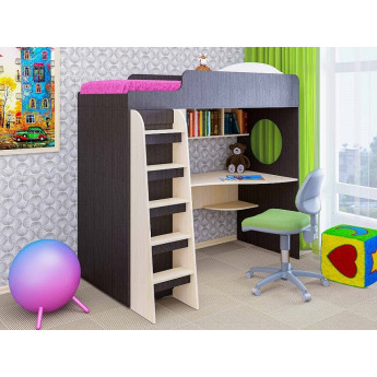 Кровать-чердак Морозко Венге/Дуб молочный