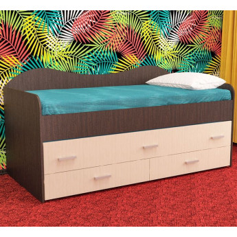 Детская кровать двухместная Нимфа венге/дуб молочный Детская кровать двухместная Нимфа венге/дуб молочный