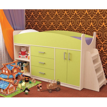 Детская кровать Рокси Дуб молочный/Лайм